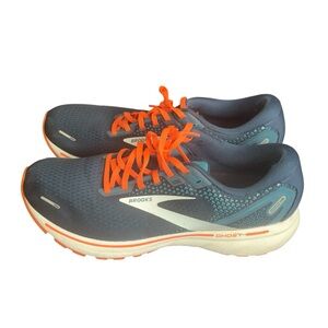 Brooks Men's Ghost 14 running shoes in the Titan/Teal/Flame Sz11